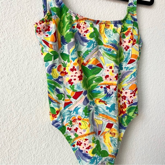 VINTAGE 1990'S RESORT PRINT VACATION BODYSUIT (0124) - Picture 3 of 4